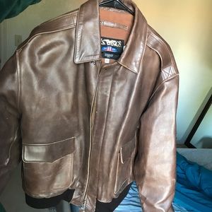 Bomber US. Wing 100% leather jacket brown